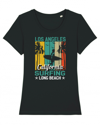 Los Angeles California Surfing Long Beach Black