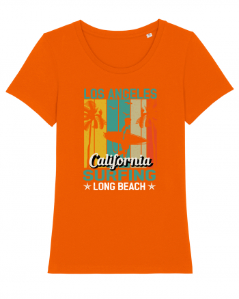 Los Angeles California Surfing Long Beach Bright Orange