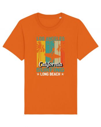 Los Angeles California Surfing Long Beach Bright Orange