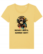 MONKEY BEATS - V1 Tricou mânecă scurtă guler larg fitted Damă Expresser