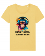 MONKEY BEATS - V2 Tricou mânecă scurtă guler larg fitted Damă Expresser