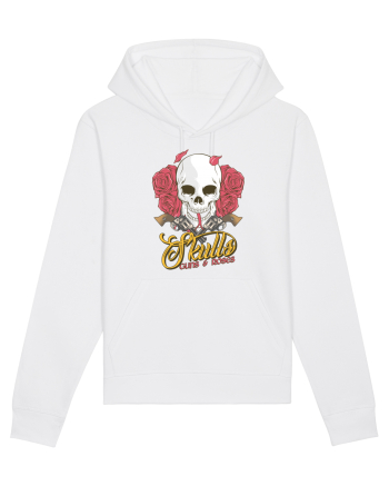 Skulls Guns Roses White