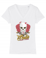 Skulls Guns Roses Tricou mânecă scurtă guler V Damă Evoker