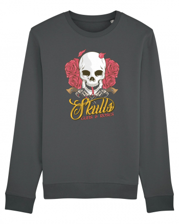 Skulls Guns Roses Anthracite