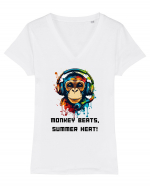 MONKEY BEATS - V3 Tricou mânecă scurtă guler V Damă Evoker