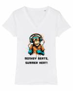 MONKEY BEATS - V5 Tricou mânecă scurtă guler V Damă Evoker