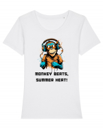 MONKEY BEATS - V5 Tricou mânecă scurtă guler larg fitted Damă Expresser