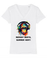 MONKEY BEATS - V7 Tricou mânecă scurtă guler V Damă Evoker