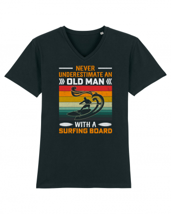 NEVER Underestimate An Old Man With A Surfing Board Black