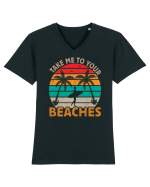 Take me to your beaches Tricou mânecă scurtă guler V Bărbat Presenter