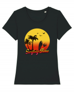 Surfing time Tricou mânecă scurtă guler larg fitted Damă Expresser