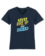 Never give up Tricou mânecă scurtă guler V Bărbat Presenter