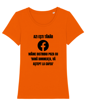 Azi esti tanar maine distribui poza cu buna dimineata va astept la cafea Bright Orange