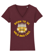 pentru camping - Born to be wild and free Tricou mânecă scurtă guler V Damă Evoker