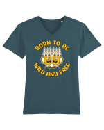 pentru camping - Born to be wild and free Tricou mânecă scurtă guler V Bărbat Presenter