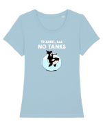 Thanks, but NO TANKS Tricou mânecă scurtă guler larg fitted Damă Expresser