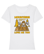 pentru camping - Mountains love me too Tricou mânecă scurtă guler larg fitted Damă Expresser