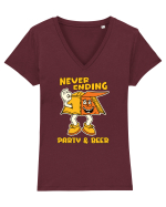 pentru camping - Neverending party and beer Tricou mânecă scurtă guler V Damă Evoker