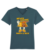 pentru camping - Neverending party and beer Tricou mânecă scurtă guler V Bărbat Presenter