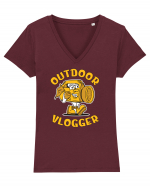 pentru camping - Outdoor vlogger Tricou mânecă scurtă guler V Damă Evoker