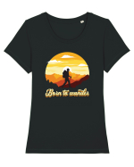 pentru montaniarzi - Born to wander Tricou mânecă scurtă guler larg fitted Damă Expresser