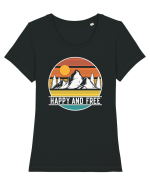 pentru montaniarzi - Happy and free Tricou mânecă scurtă guler larg fitted Damă Expresser