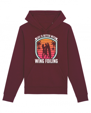 Life is better with wing foiling Burgundy