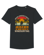 Never Underestimate an OLD MAN Who Loves Windsurfing Tricou mânecă scurtă guler larg Bărbat Skater