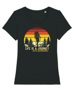 pentru montaniarzi - Life is a journey not a destination Tricou mânecă scurtă guler larg fitted Damă Expresser