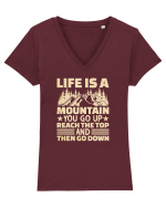 pentru montaniarzi - Life is a mountain Tricou mânecă scurtă guler V Damă Evoker