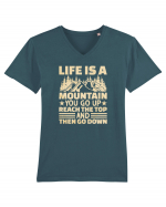 pentru montaniarzi - Life is a mountain Tricou mânecă scurtă guler V Bărbat Presenter