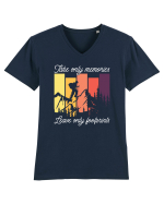 pentru montaniarzi - Take only memories leave only footprints Tricou mânecă scurtă guler V Bărbat Presenter