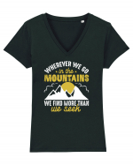 pentru montaniarzi - Whenever we go in the mountains Tricou mânecă scurtă guler V Damă Evoker