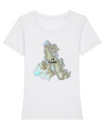 Harghita County Map Tricou mânecă scurtă guler larg fitted Damă Expresser