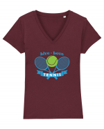 Live Love Tennis Tricou mânecă scurtă guler V Damă Evoker