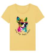 SUNNY DAYS - V2 Tricou mânecă scurtă guler larg fitted Damă Expresser