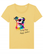 SUNNY DAYS - V3 Tricou mânecă scurtă guler larg fitted Damă Expresser