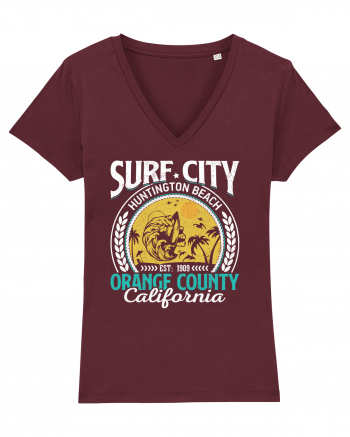 Surf City Huntington Beach Orange County California Burgundy