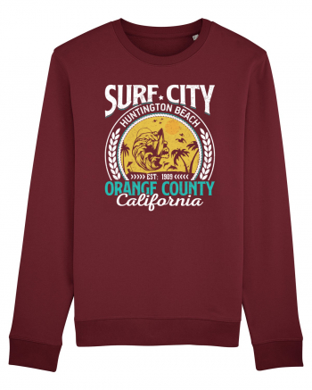 Surf City Huntington Beach Orange County California Burgundy