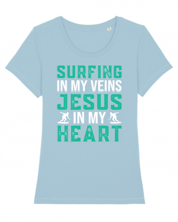 Surfing In My Veins Jesus In My Heart Sky Blue