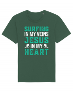 Surfing In My Veins Jesus In My Heart Tricou mânecă scurtă Unisex Rocker