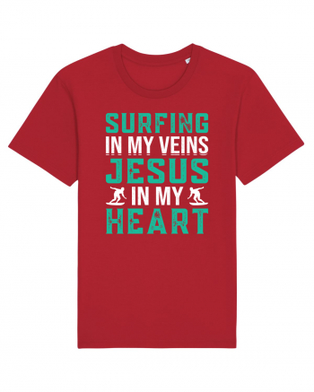 Surfing In My Veins Jesus In My Heart Red