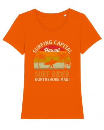 Surfing Capital Hawaii Surf Rider Northshore Maui Bright Orange