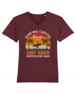 Surfing Capital Hawaii Surf Rider Northshore Maui Tricou mânecă scurtă guler V Bărbat Presenter