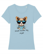 SMALL MOUSE, BIG STYLE! - V1 Tricou mânecă scurtă guler larg fitted Damă Expresser