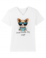 SMALL MOUSE, BIG STYLE! - V1 Tricou mânecă scurtă guler V Bărbat Presenter