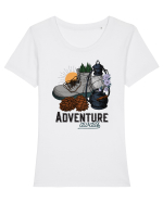 pentru aventurieri - Adventure awaits Tricou mânecă scurtă guler larg fitted Damă Expresser