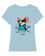 SMALL MOUSE, BIG STYLE! - V3 Tricou mânecă scurtă guler larg fitted Damă Expresser