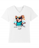 SMALL MOUSE, BIG STYLE! - V3 Tricou mânecă scurtă guler V Bărbat Presenter