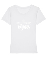 Vegan Tricou mânecă scurtă guler larg fitted Damă Expresser